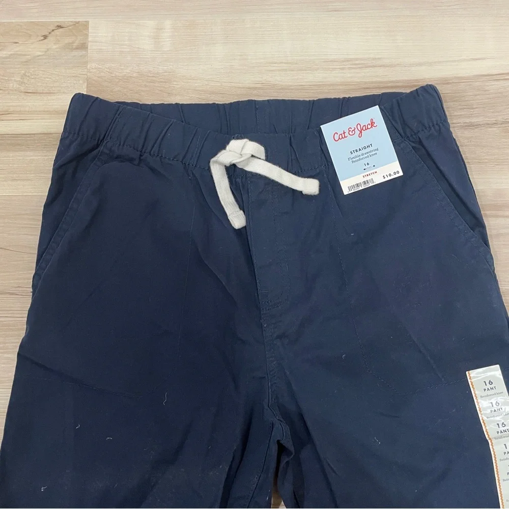 Cat & Jack Boys Stretch Straight fit Woven Pull on Pants Size 16 NWT